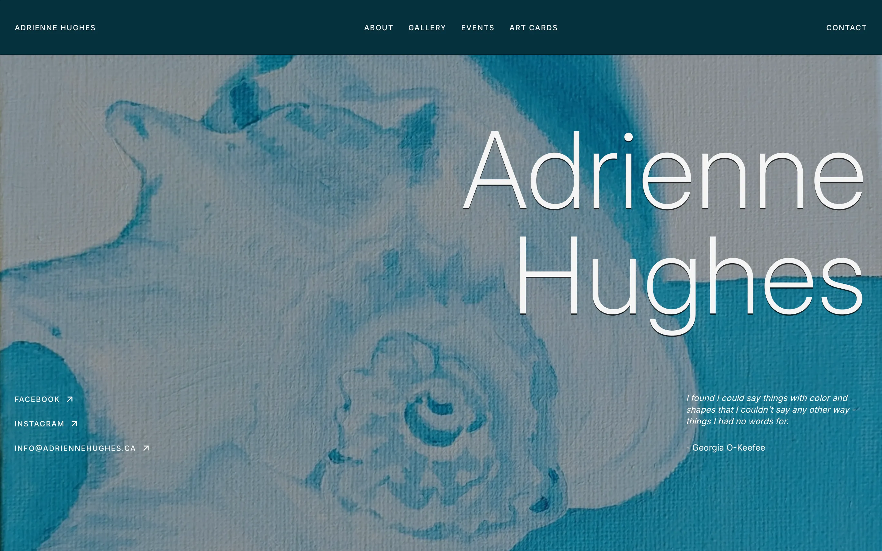 Adrienne Hughes artist website on desktop and mobile