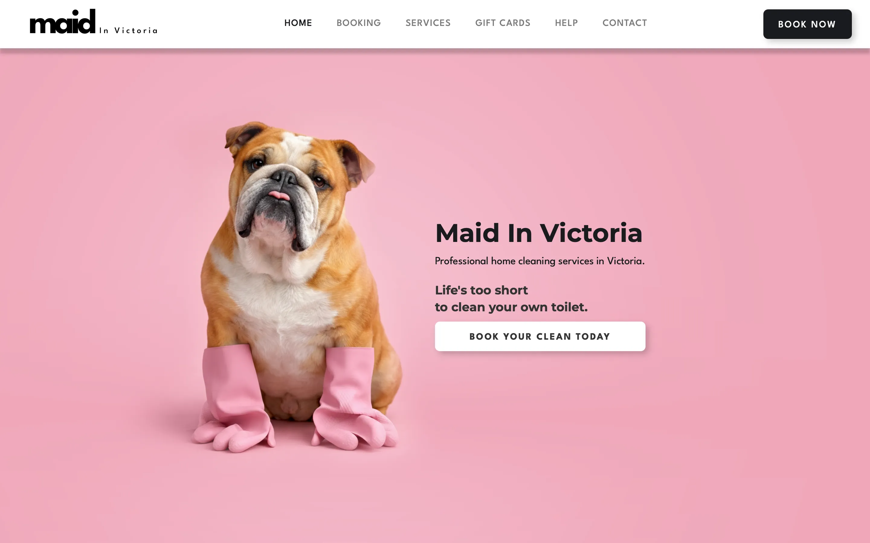 Maid in Victoria website on desktop and mobile