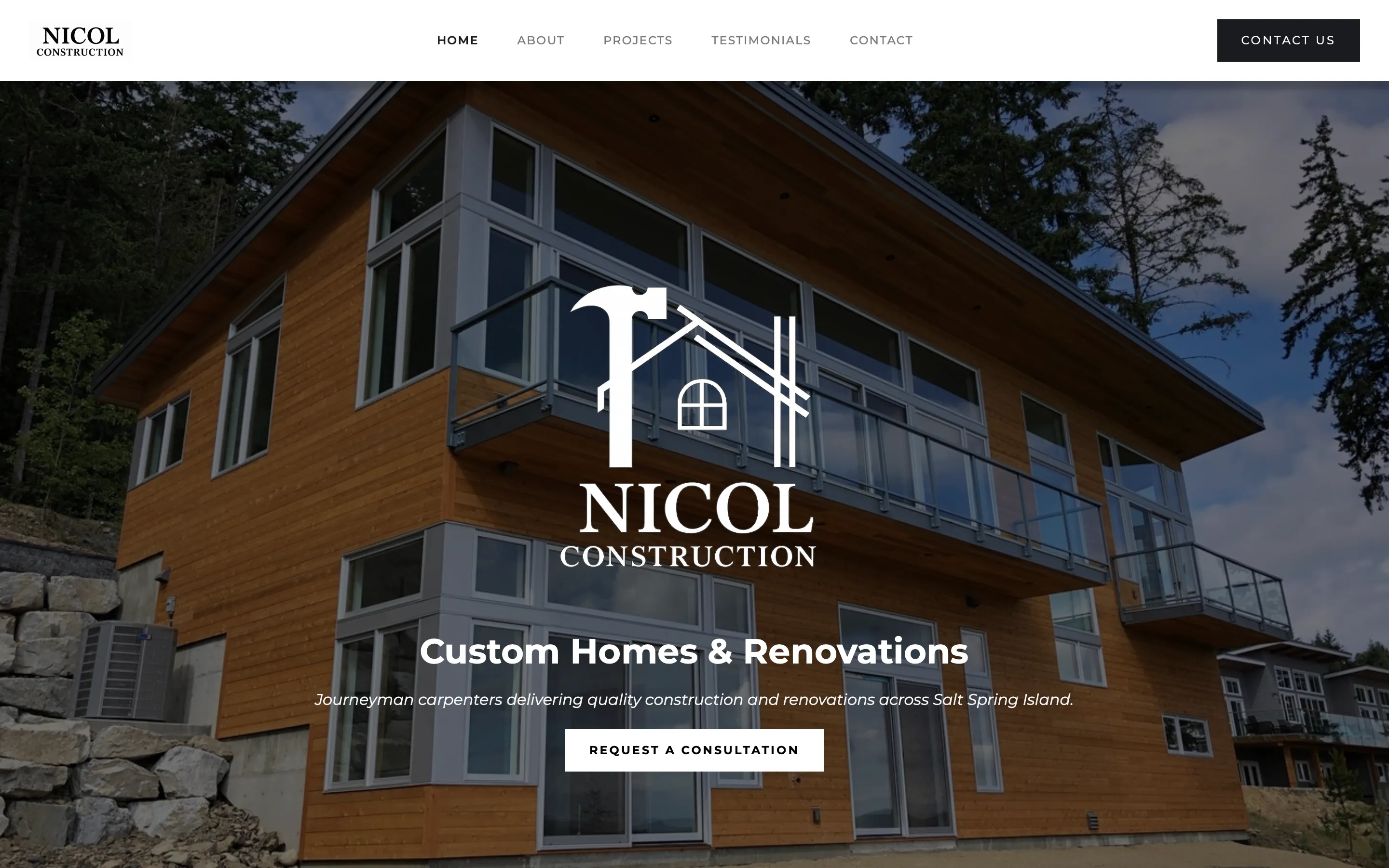Nicol Construction website on desktop and mobile