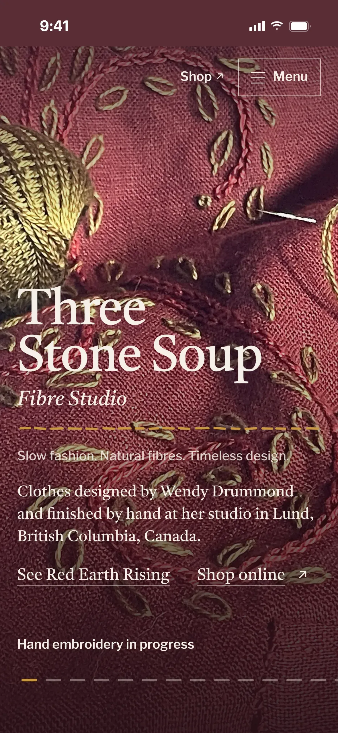 Three Stone Soup Fibre Studio on mobile