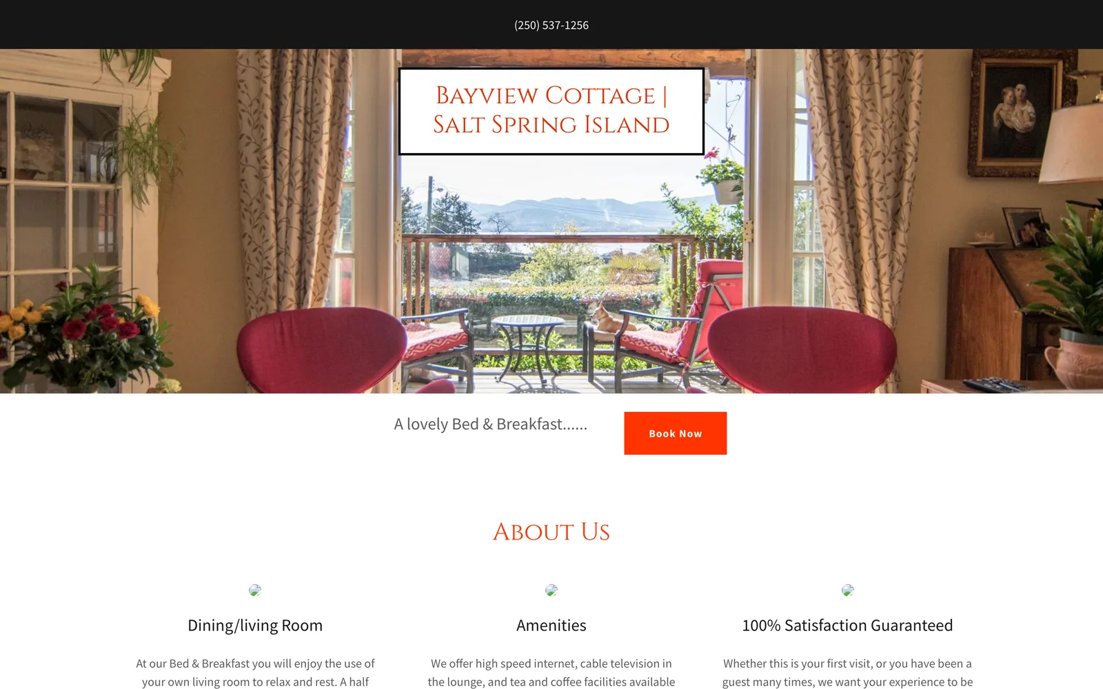 The previous Bayview Cottage website