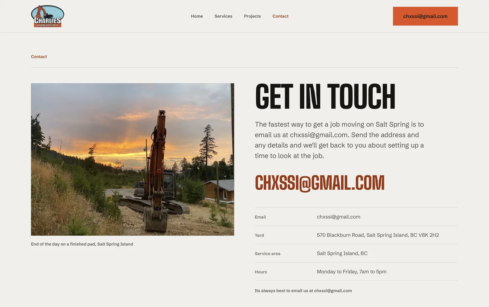 The contact page
