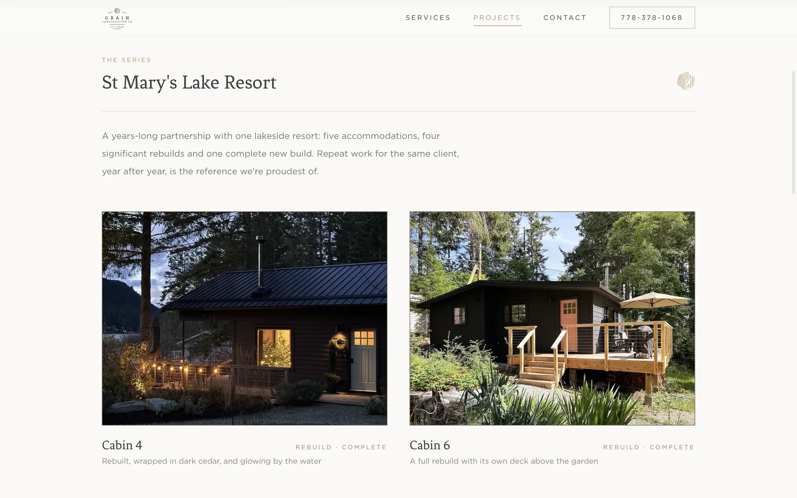 The project gallery organized by individual build