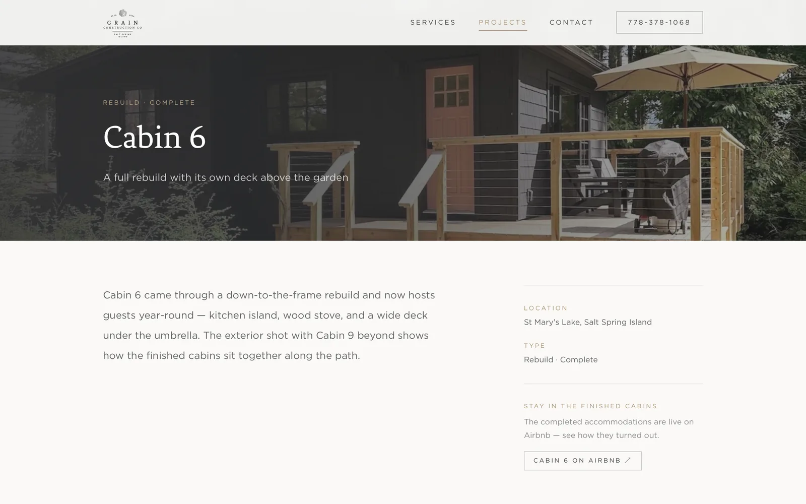 A single project gallery page with its full photo set